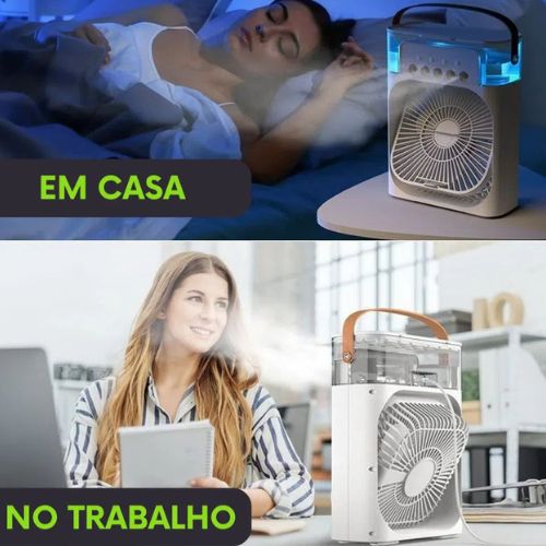 Climatizador e Umidificador Portátil + Carregador de Brinde