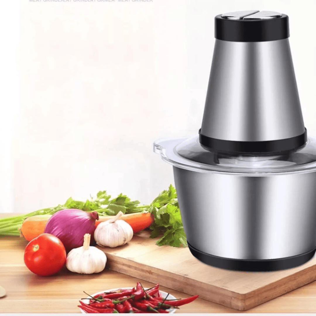Mini Processador Manual Inox | Triturador de Alho, Cebola e Temperos