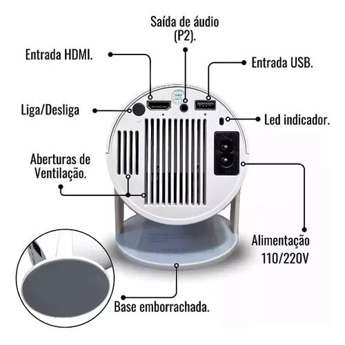 Projetor Portátil 4k Pocket Cine
