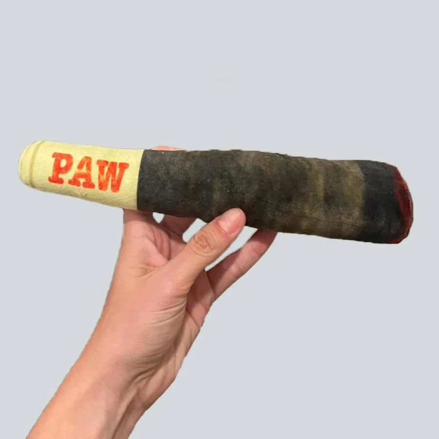 Brinquedos interativos engraçados para cães-design de charuto brinquedos de pelúcia estridentes para animais de estimação moagem de dentes brinquedo de mastigar criativo para cães pequenos e médios