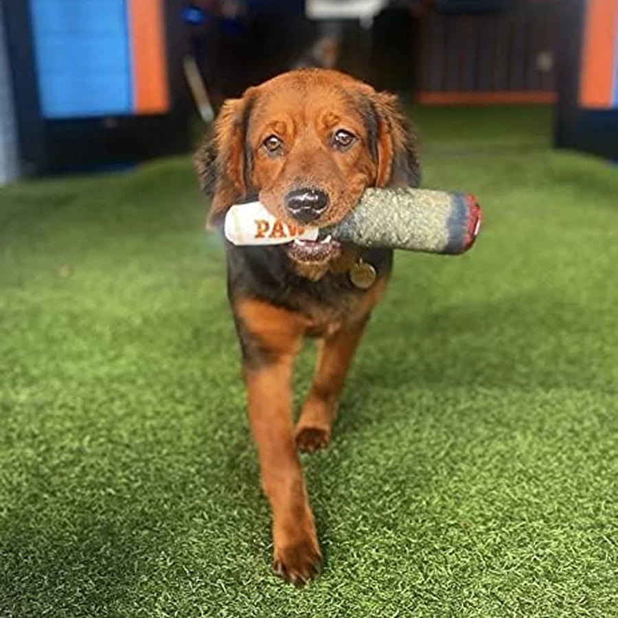 Brinquedos interativos engraçados para cães-design de charuto brinquedos de pelúcia estridentes para animais de estimação moagem de dentes brinquedo de mastigar criativo para cães pequenos e médios