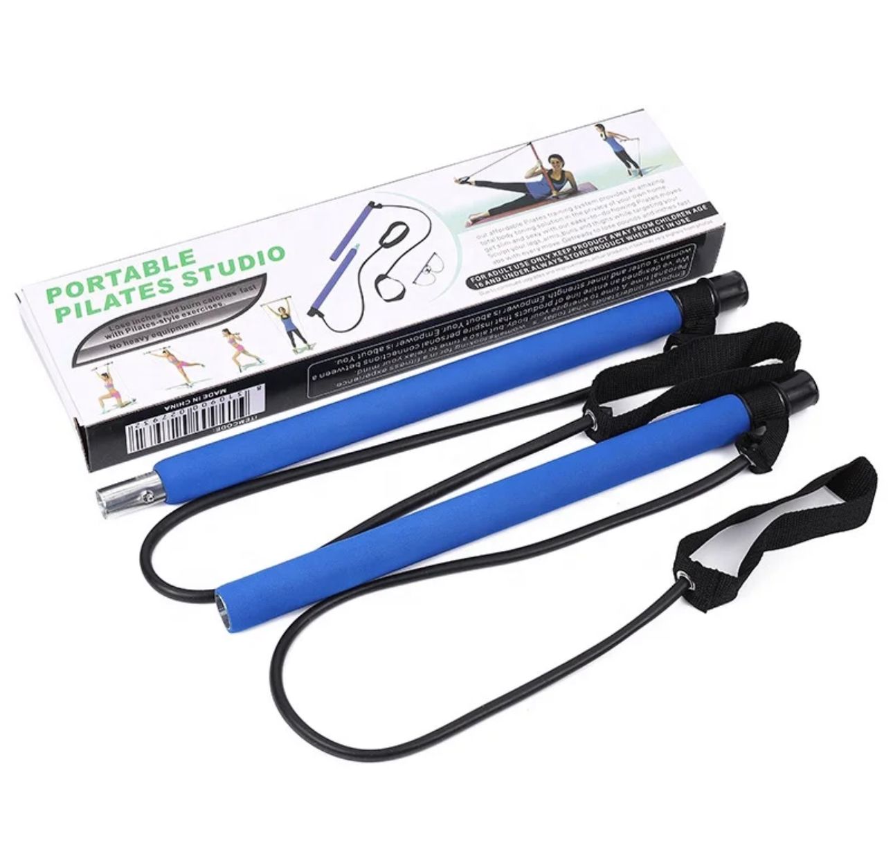 Barra de pilates con bandas de resistencia – Entrenamiento completo y personalizado
