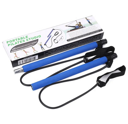 Barra de pilates con bandas de resistencia – Entrenamiento completo y personalizado