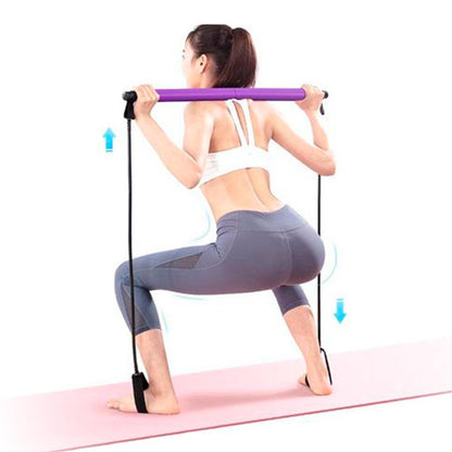Barra de pilates con bandas de resistencia – Entrenamiento completo y personalizado