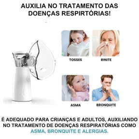 Inalador Nebulizador Portátil Infantil e Adulto Ultra Silencioso