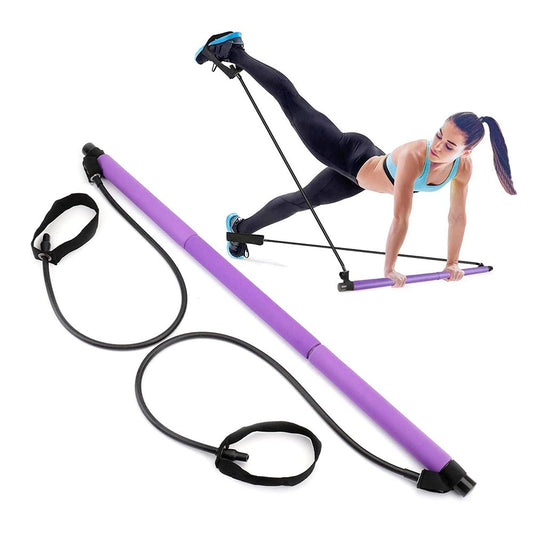 Barra de pilates con bandas de resistencia – Entrenamiento completo y personalizado