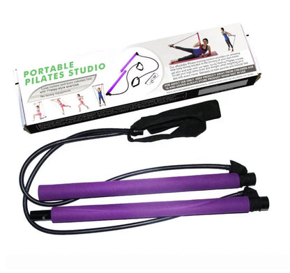 Barra de pilates con bandas de resistencia – Entrenamiento completo y personalizado