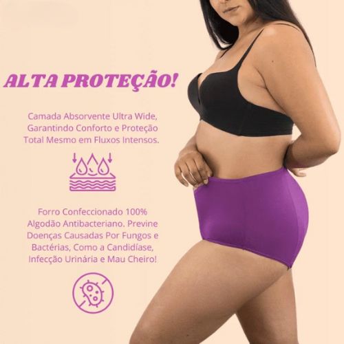 Calcinha Absorvente Para Menstruação e Incontinência Urinária