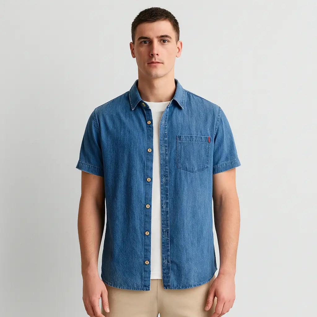 Camisa Jeans Masculina Lorennzi Denim 2