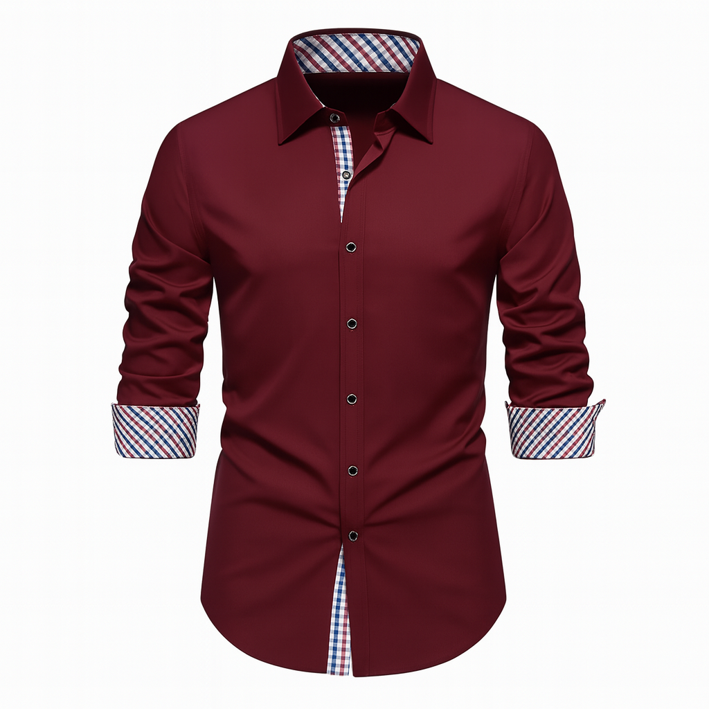 Camisa Social Masculina Lorennzi Bordeaux