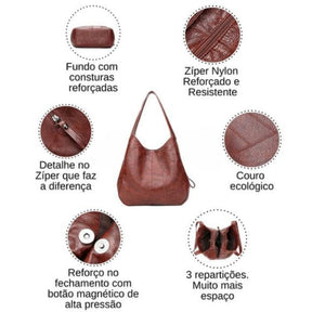 Bolsa Feminina de Couro - Belasex + Brinde Surpresa