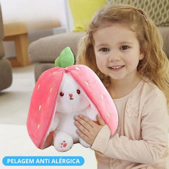 Brinquedo de Pelúcia, Coelho Cenoura e Moranguinho, Antialérgico - Páscoa 2025 - [COMPRE 1 E LEVE 2]