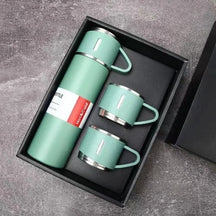 Garrafa Térmica Inox com 3 Xícaras de Brinde