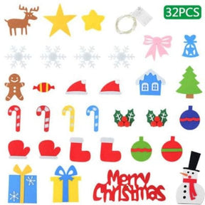 Árvore de Natal Criativa - Kit com 32 Peças + Led (Brinde)