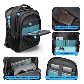 Mochila Masculina Executiva Porta USB Lorennzi 5