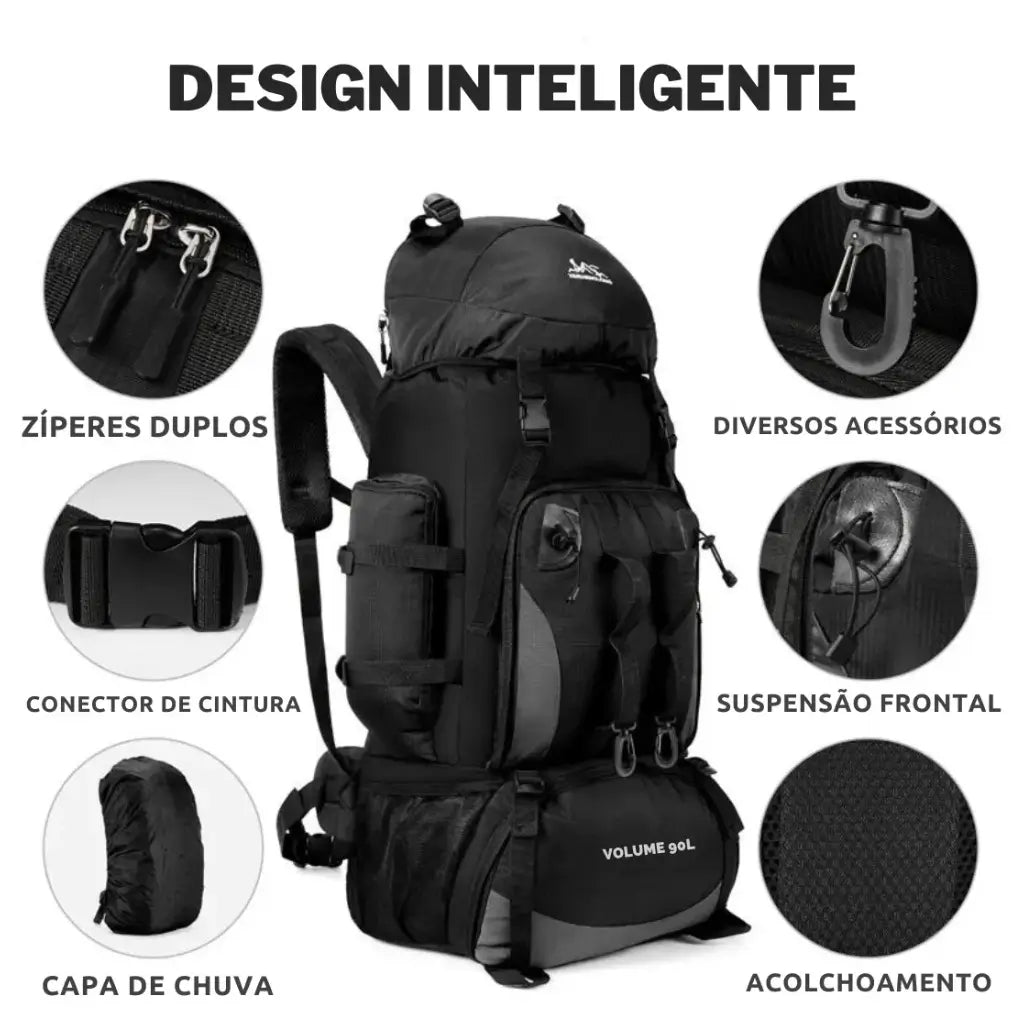 Mochila de Acampamento 90 litros Lorennzi Outdoor 3