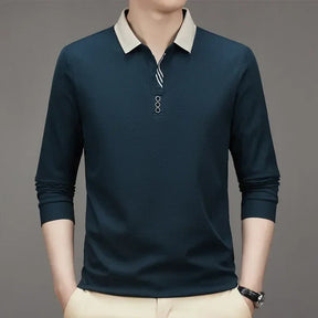 Camisa Comprida Polo Minimalista (Brinde 1 Relógio de Luxo)