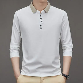 Camisa Comprida Polo Minimalista (Brinde 1 Relógio de Luxo)
