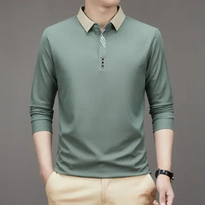 Camisa Comprida Polo Minimalista (Brinde 1 Relógio de Luxo)