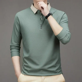 Camisa Comprida Polo Minimalista (Brinde 1 Relógio de Luxo)