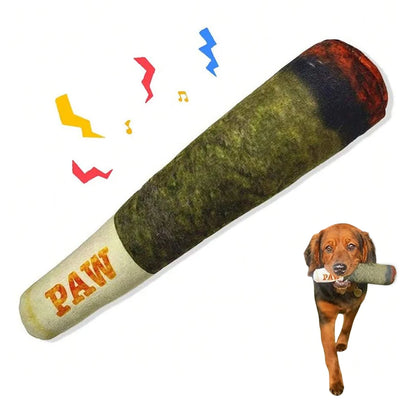 Brinquedos interativos engraçados para cães-design de charuto brinquedos de pelúcia estridentes para animais de estimação moagem de dentes brinquedo de mastigar criativo para cães pequenos e médios