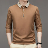 Camisa Comprida Polo Minimalista (Brinde 1 Relógio de Luxo)
