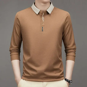 Camisa Comprida Polo Minimalista (Brinde 1 Relógio de Luxo)